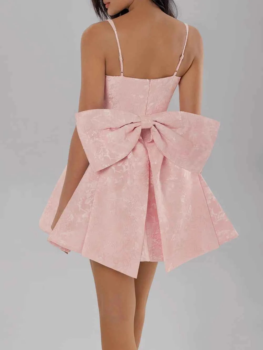 Satin Mini Cami Dress with Bow