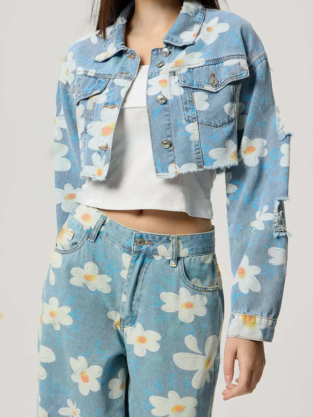 Floral Denim Set