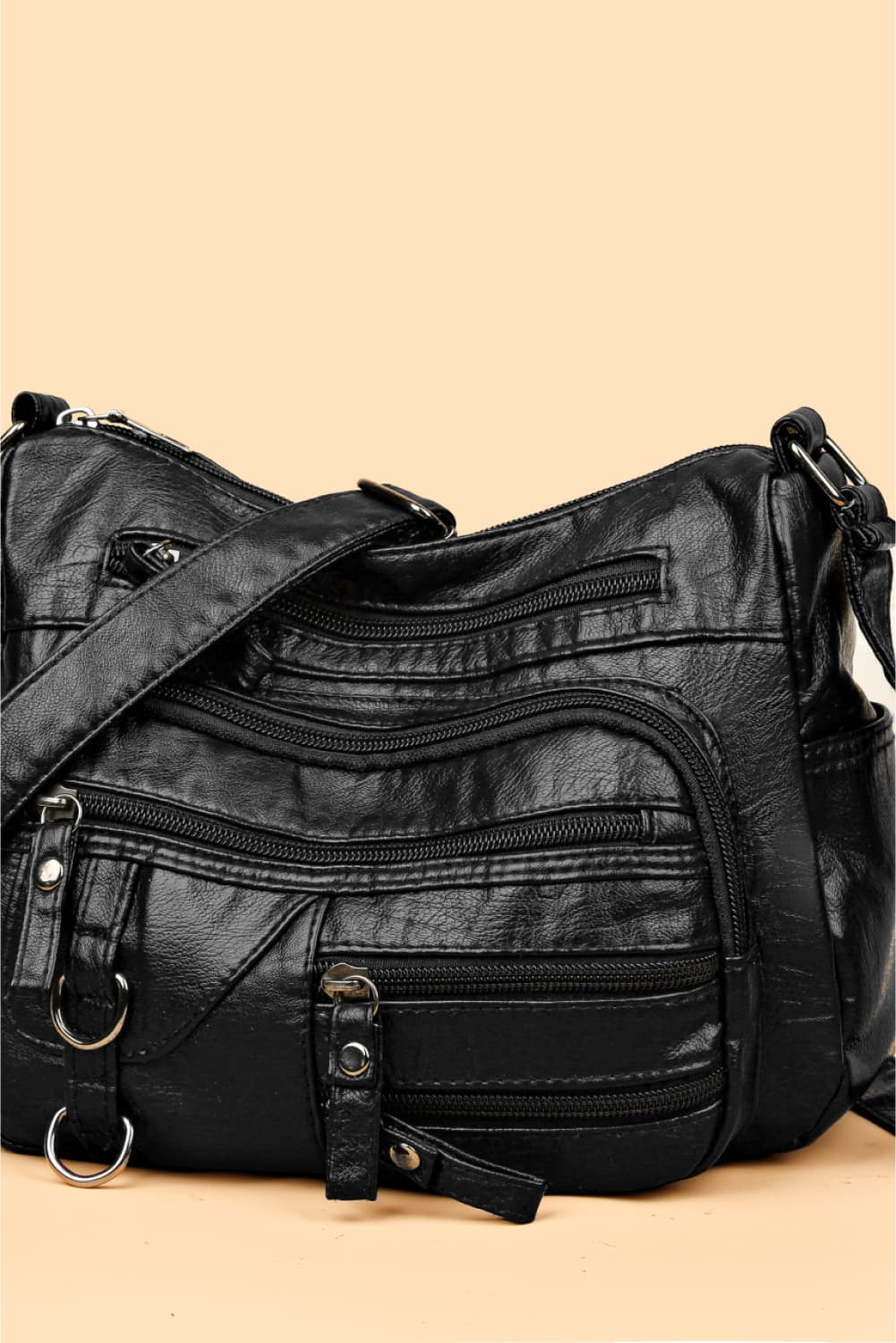 Multi-Pocket Leather Crossbody Bags - HOORR