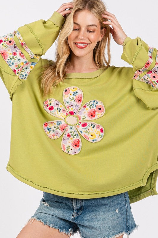 Daisy Patch Applique Sweatshirt