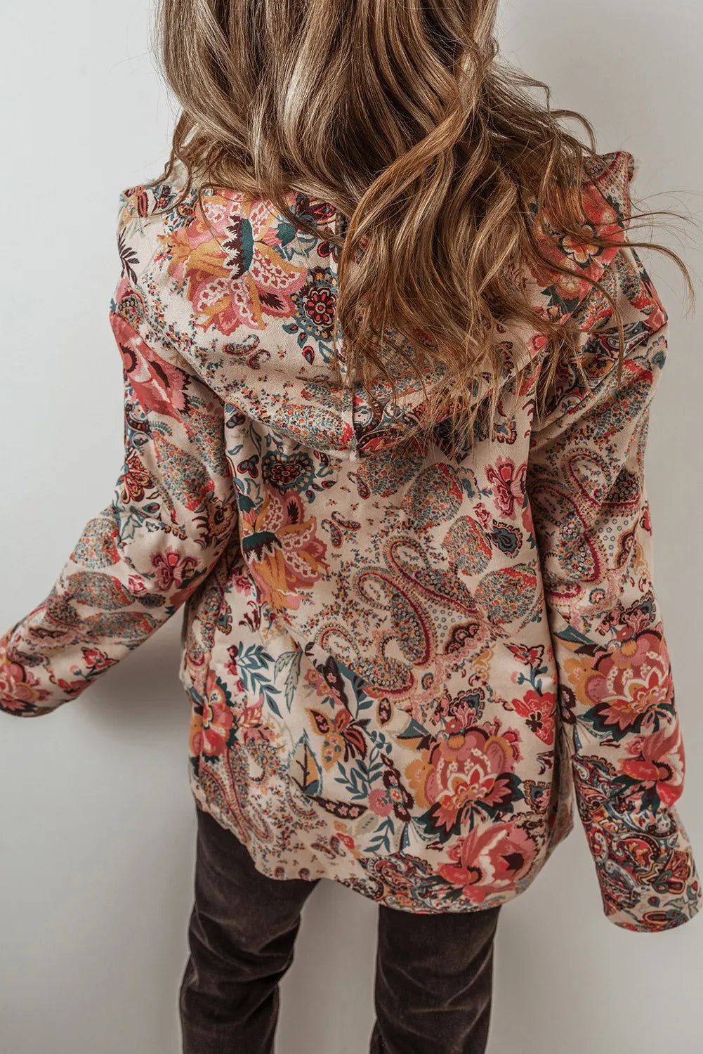 Printed Long Sleeve Hooded Jacket - HOORR